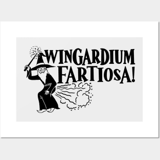 Funny Sorcerer Farting Wingardium Fartiosa Posters and Art